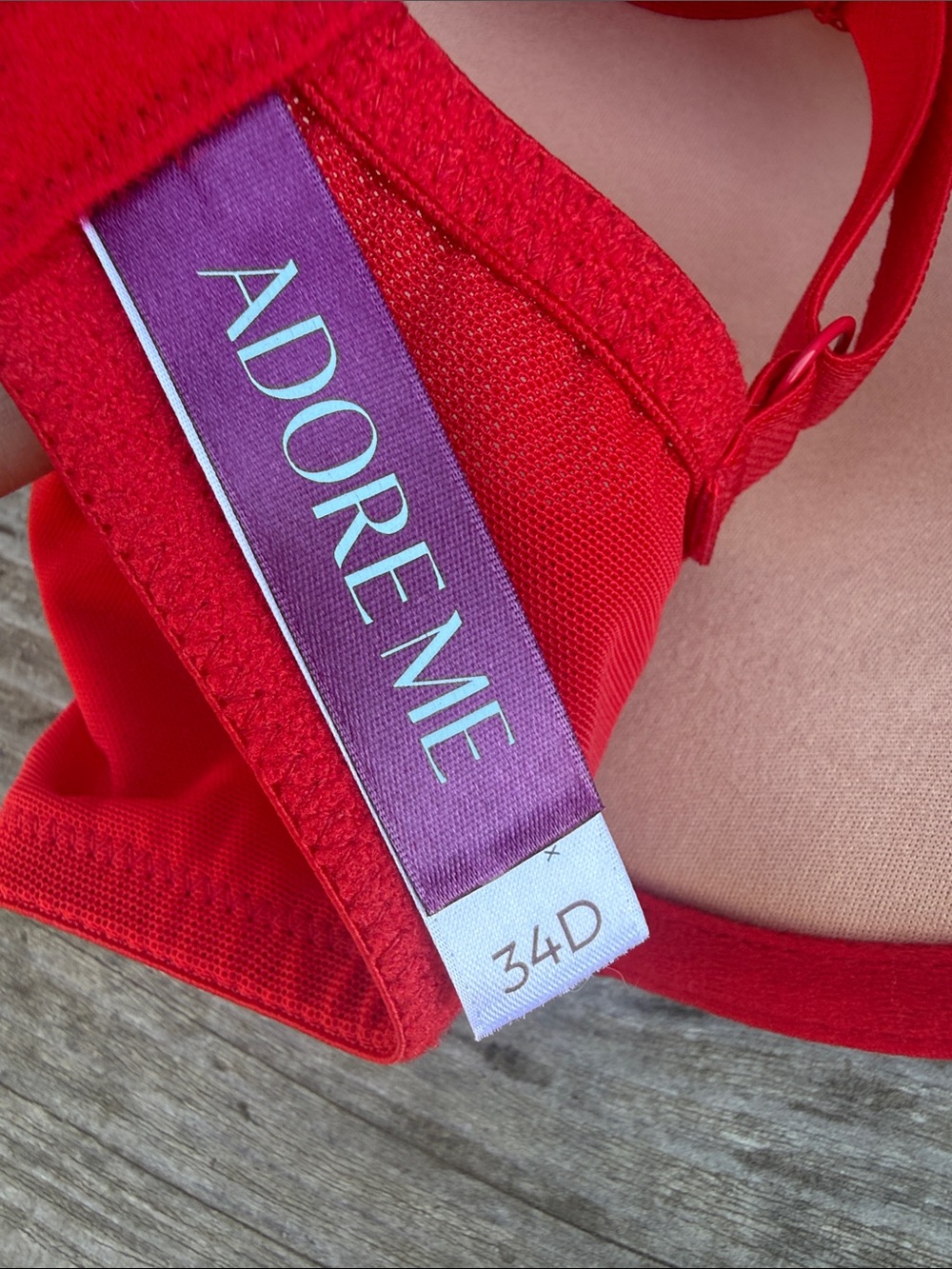 Adore Me Sexy Red Lace Underwire Push Up Bra 34D Elegant Night Out Romantic - Picture 2 of 10